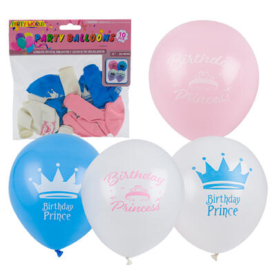 gender reveal balloons - 10pk - 12 inch -- 48 per case