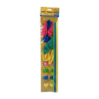 8ct balloon with sticks - 10in -- 72 per case