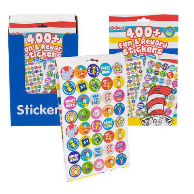 dr seuss 400+ sticker pad - licensed items -- 48 per case