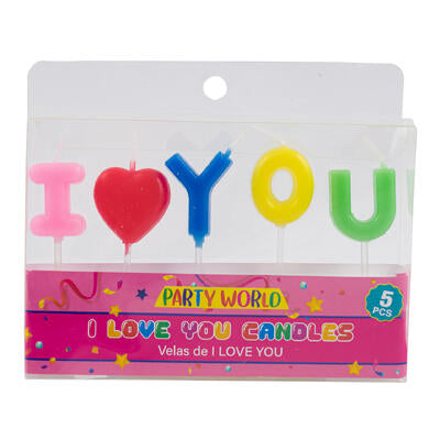 letter candles - 5 piece set -- 24 per box