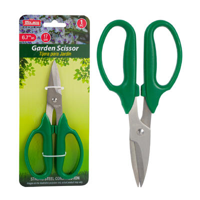 garden scissors - 6.7 in - green -- 48 per case