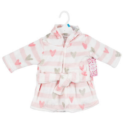 zak & zoey hooded robes - 0-9m - hearts - bulk  -- 48 per case