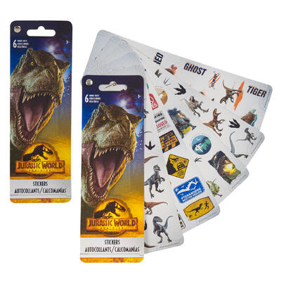 jurassic world sticker flip packs  -- 72 per box