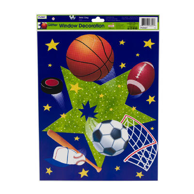 sports let's party window decorations -- 36 per case