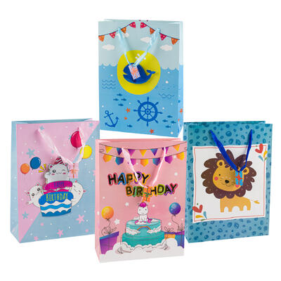 large birthday gift bag- 4 assortments  -- 72 per case