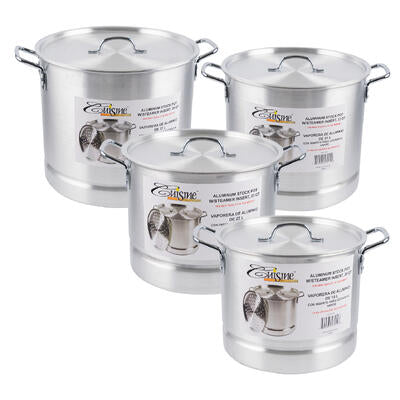 4 piece aluminum stock pot set - 20qt & 39qt -- 1 per case