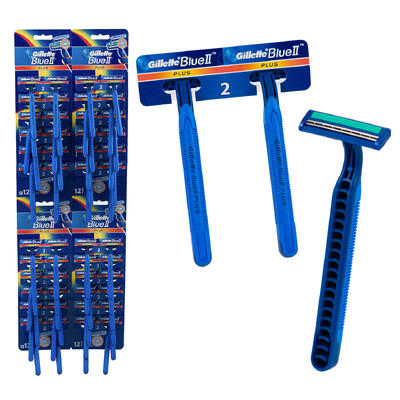 gillette blue ii sensitive razor - 2 pack  -- 48 per box