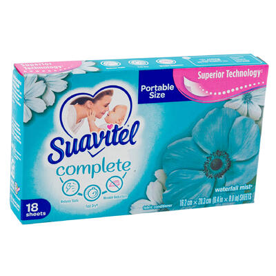 suavitel waterfall mist dryer sheets - - bulk -- 15 per case