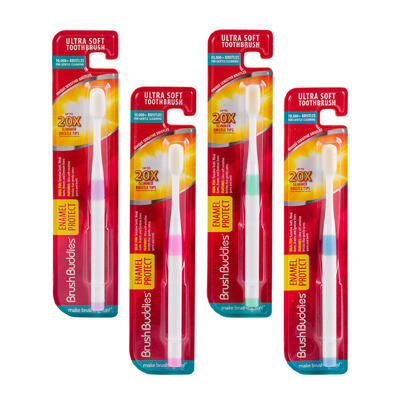 enamel protect toothbrush - - assorted colors -- 24 per case
