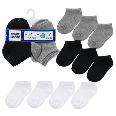 boy's no show socks - 12-24 months - 48 pack -- 48 per case