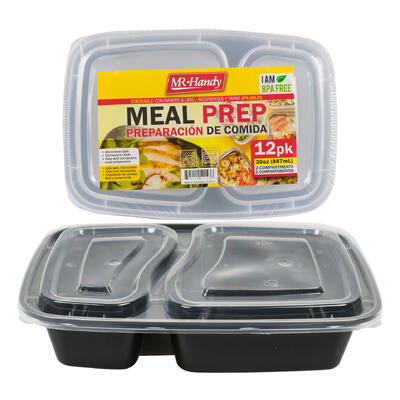 2 compartment rectangular food containers -  - home and garden -- 12 per case