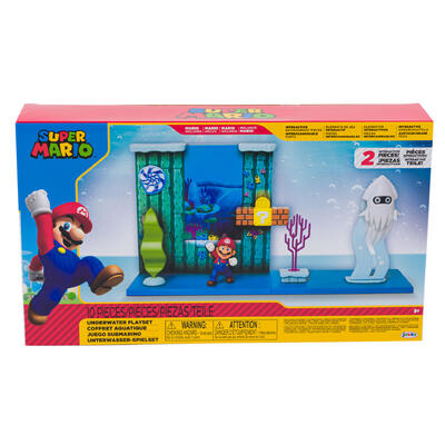 super mario 10pc underwater playset - 2.5 in -- 6 per case