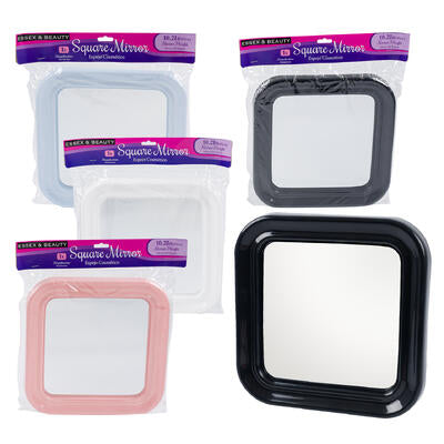 10.2 inch square mirror - assorted colors -- 24 per case