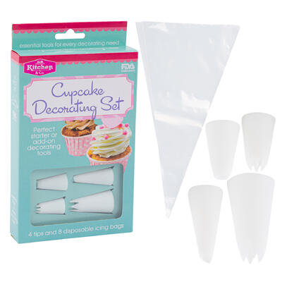 12pc cupcake decorating kit- white -- 48 per case