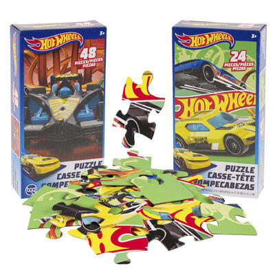 hot wheels puzzles - 24pc & 48pc - 2 assortments -- 6 per case