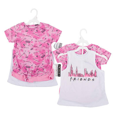 friends 3-piece t-shirt and shorts set - bulk  -- 48 per case