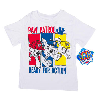 paw patrol ready for action kids t-shirt - assorted -- 72 per case