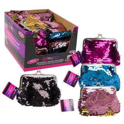 sequin coin purses - 4-6 assorted colors -- 96 per case