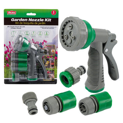 6 function watering nozzle set - green & grey -- 24 per case