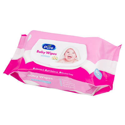 all pure chamomile baby wipes - 80ct - pink -- 24 per case