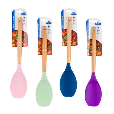 wooden handle spoons - 12.5 - 4 assortments -- 48 per case