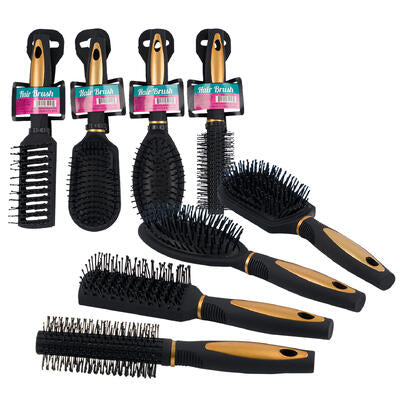 9.75-inch black hair brush - asst -- 36 per case