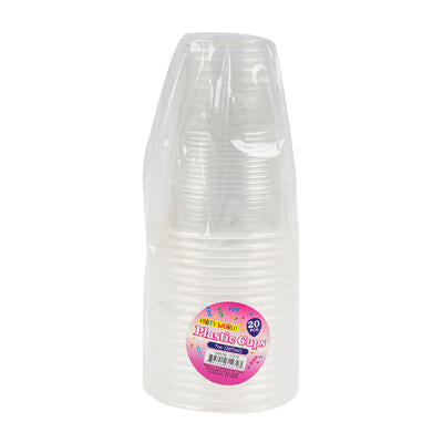 20pk plastic cup- 7oz- clear -- 24 per case