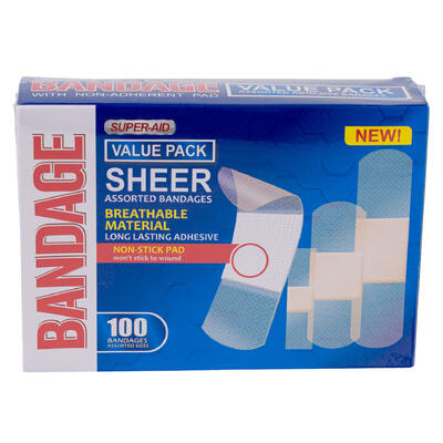 super- aid 100pc non- stick pad bandage -- 48 per case