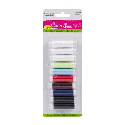 10pc sewing thread set- assorted colors -- 144 per case