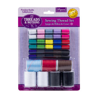 37pc sewing thread set- assorted colors -- 96 per case