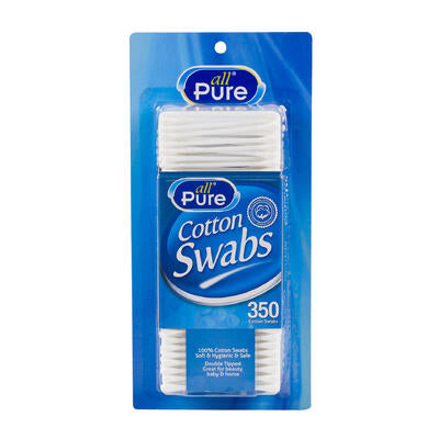 all pure 350ct plastic cotton swabs- 2.83 -- 48 per case