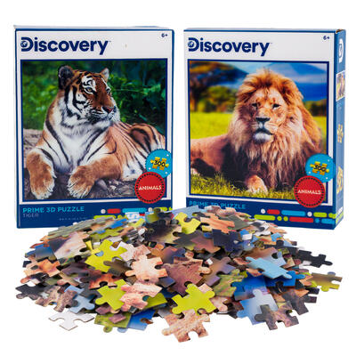 300pc 3d wildlife animal puzzle -- 6 per case