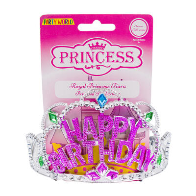 happy birthday princess crown -- 24 per box