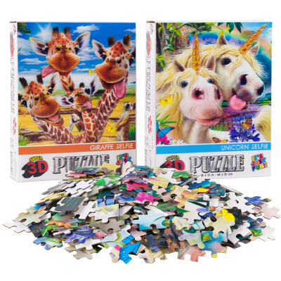 300pc 3d giraffe unicorn puzzle -- 6 per case