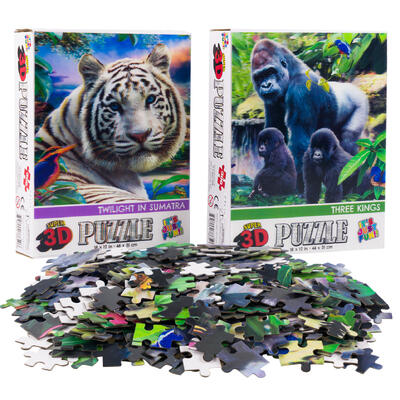 300pc gorilla tiger 3d puzzle- 2 assortments -- 6 per case