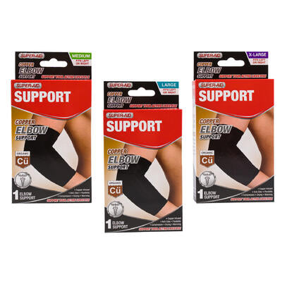 super- aid copper elbow support- m l xl -- 24 per case