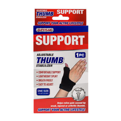 super- aid thumb support- black -- 48 per case