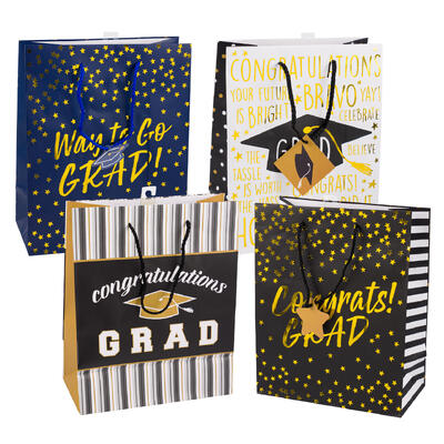 graduation gift bag- large- 4 assortments -- 48 per case