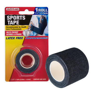 super- aid sports tape- 1.5 - black -- 24 per case