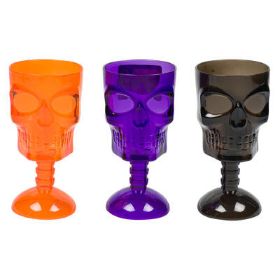 halloween skull wine cup- 7 - 3 assortments -- 24 per case