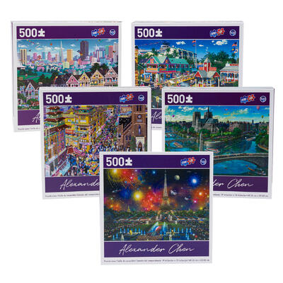 alexander chen 500pc puzzle- 5 assortments -- 6 per case