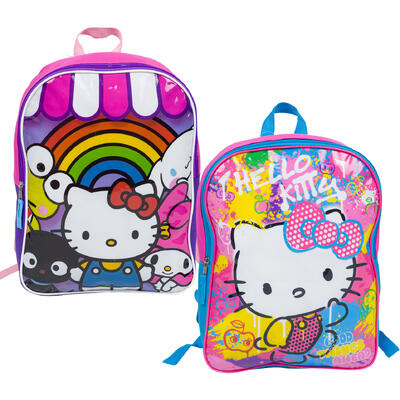 hello kitty backpack- 15 - 2 assorted designs -- 12 per case