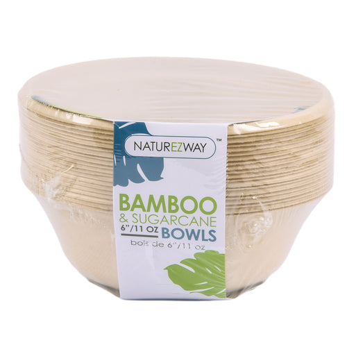 naturezway bamboo bowls 6 11oz -- 8 per case