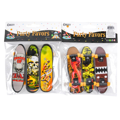 party favors skateboards 3ct assort design 4471 -- 12 per box