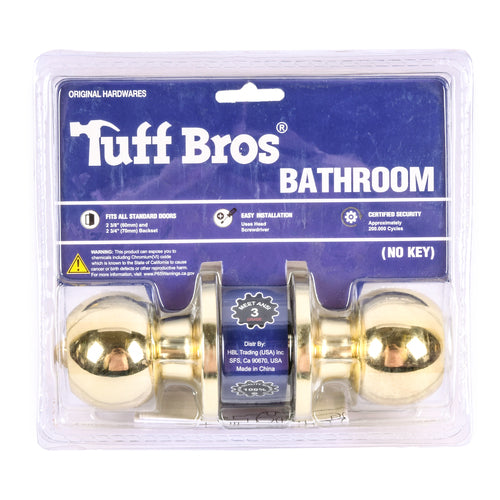 tuff bros bathroom lock no key kw-36883gd -- 6 per box