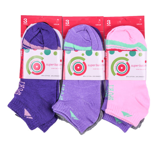 super balance 3pk socks women 4569 -- 12 per box