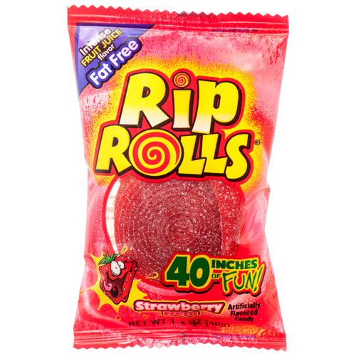 rip roll sour candy strawberry  -  -- 24 per box