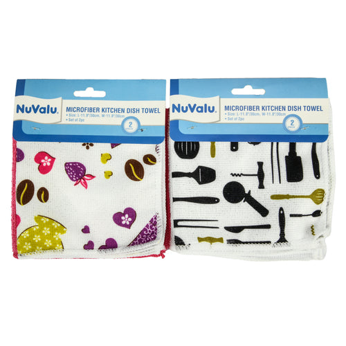 nuvalu microfiber kitchen dish towel 2pk -- 24 per box