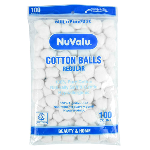 nuvalu cotton balls 100 ct -- 24 per case
