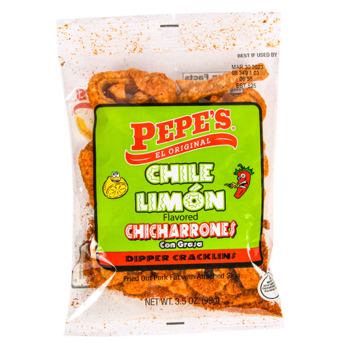 pepes chile limon chicharrones 3.5 oz -- 24 per case